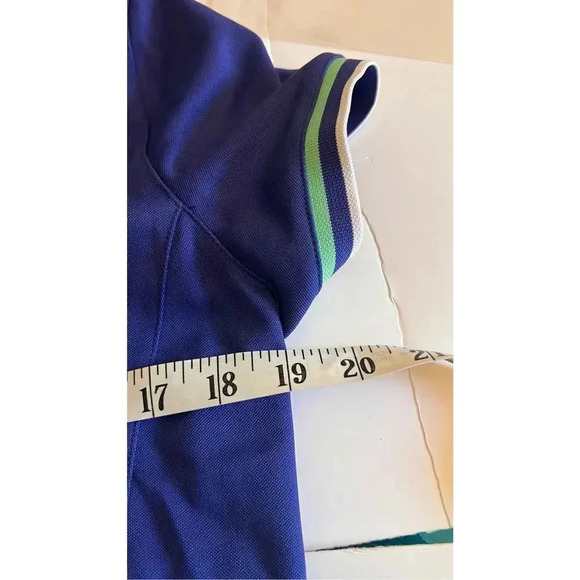 Vintage Lady Hagan Women’s M Blue Green Collared T-Shirt Mini Dress Pockets - Picture 8 of 10